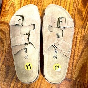 NEW Cushionaire Tan Suede Sandals size 11M